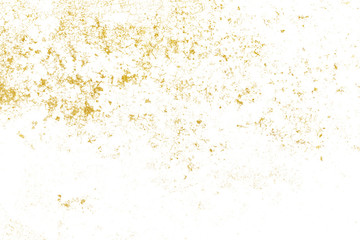 Fototapeta na wymiar Gold splashes Texture. Brush stroke design element. Grunge golden background pattern of cracks, scuffs, chips, stains, ink spots, lines