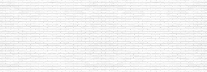 Abstract white brick wall texture for your design background or wallpaper. Panorama picture.