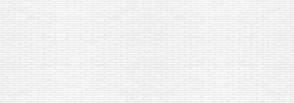 Fototapeta Abstract white brick wall texture for your design background or wallpaper. Panorama picture.