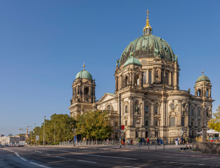 The imposing Cathedral of Berlin, Germany, on a beautiful sunny day