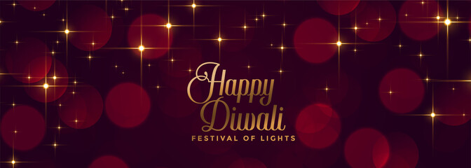 happy diwali shiny sparkles festival banner design