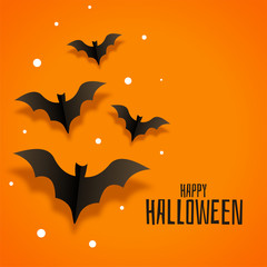 origami paper bats background for happy halloween