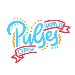 World pulses day concept text logo design template. Design for banner, presentation, background, poster. Editable vector EPS 10 illustration.