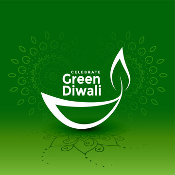 creative green diwali diya concept design background