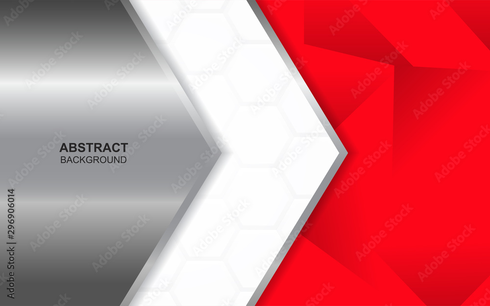 Poster abstract metallic red and black frame layout design tech innovation concept geometric background. ca