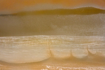 Top down drone view of the beach in Portmarnock  on the Dublin coast in Ireland