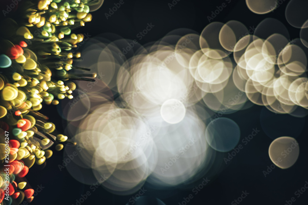 Aufkleber Beautiful abstract fiber optical network cable on a multi colored glow background.