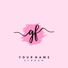 GF Initial handwriting logo vector	