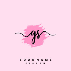 GS Initial handwriting logo vector	
