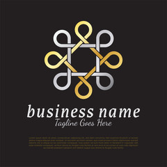 Gradient Golden Silver Octagonal Shape