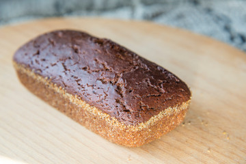 Homemade bread on a wooden desk