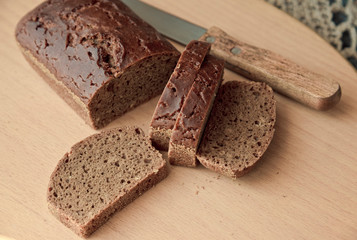 Sliced homemade bread