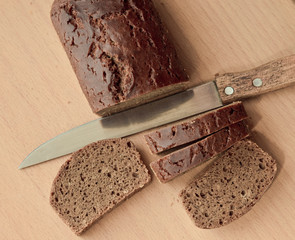 Sliced homemade bread