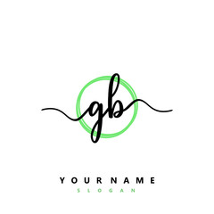 Fototapeta na wymiar GB Initial handwriting logo vector 