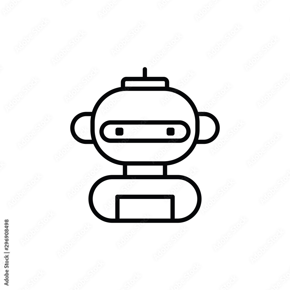Poster robot icon vector. linear style sign for mobile concept and web design. robot symbol illustration. p