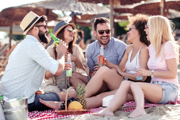 Enjoying time with friends on the beach
