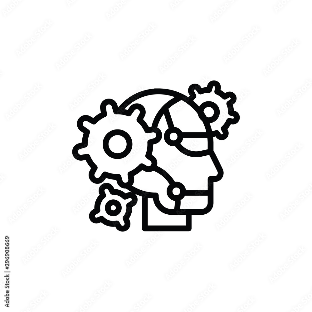 Poster ai robot icon vector. linear style sign for mobile concept and web design. robot ai symbol illustrat