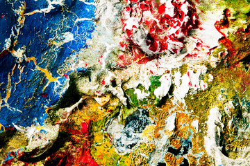 Fototapety  old dried  oil paint macro image 