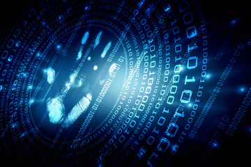 Fingerprint Scanning Technology Concept 2d Illustration