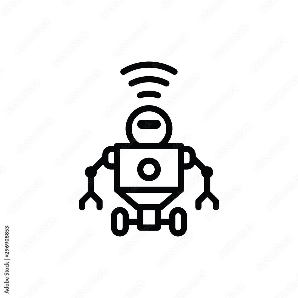 Poster robot icon vector. robot symbol. linear style sign for mobile concept and web design. robot symbol i