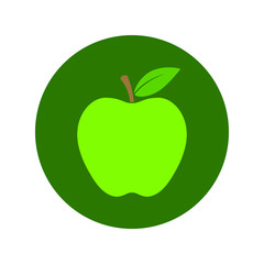 Apple graphic icon. Apple sign in the circle isolated on white background. Vector illustration