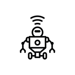 Robot icon vector. Robot symbol. Linear style sign for mobile concept and web design. Robot symbol illustration. Pixel vector graphics - Vector.