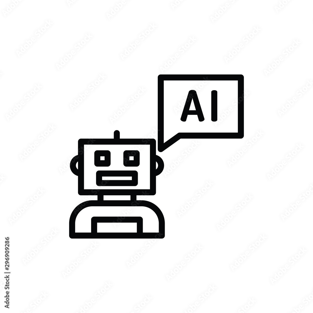 Poster ai robot icon vector. linear style sign for mobile concept and web design. robot ai symbol illustrat