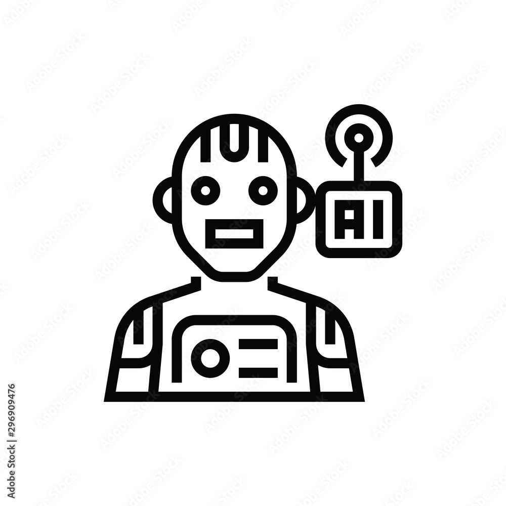 Poster ai robot icon vector. linear style sign for mobile concept and web design. ai robot symbol illustrat