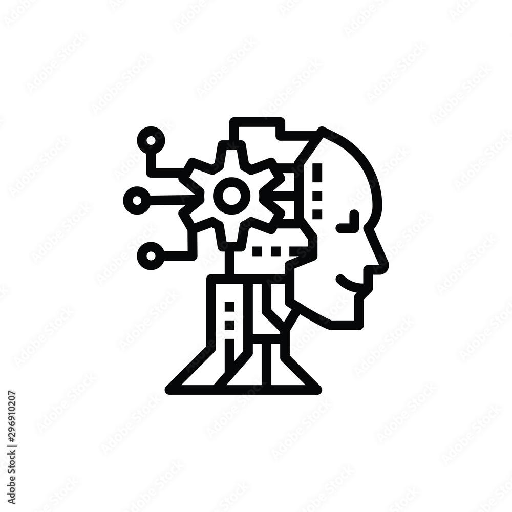 Poster ai robot icon vector. linear style sign for mobile concept and web design. ai robot symbol illustrat