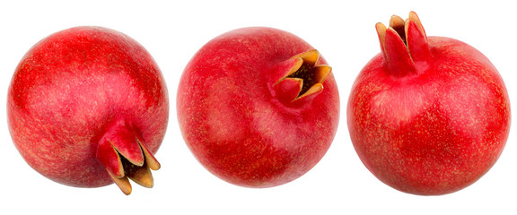 Set of pomegranate isolated on white background. Collection