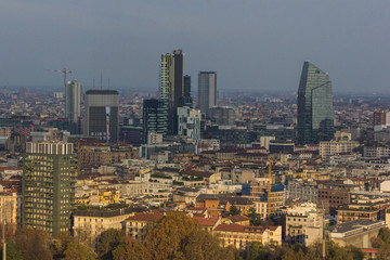 Fototapeta na wymiar A view of Milano city, Lombardy, Italy