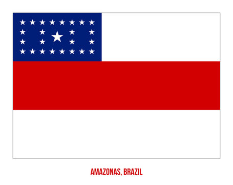 Amazonas Flag Vector Illustration on White Background. States Flag of Brazil.