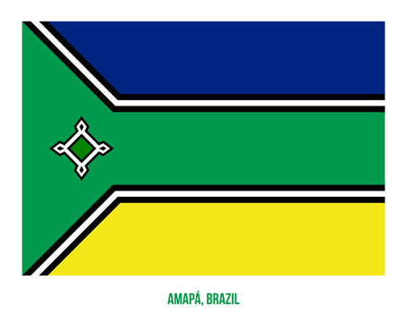 Amapa Flag Vector Illustration on White Background. States Flag of Brazil.