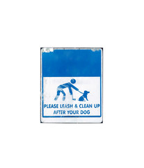 old clean up after your pet sign on iron board