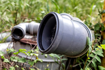 Discarded water waste pipes