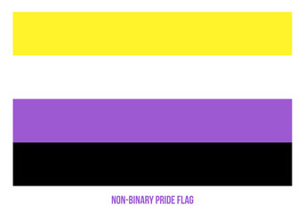 Non-Binary Pride Flag Vector Illustration Designed with Correct Color Scheme.