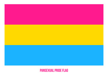 Pansexual Pride Flag in Vector Illustration. Symbol for The Pansexual Community to Use