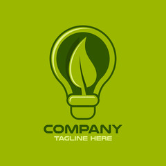 Modern logo green lighting. Vector illustration.