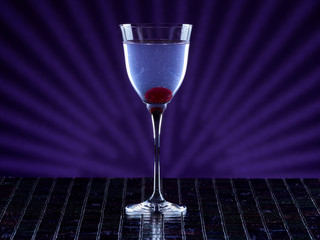 Aviation cocktail on violet background