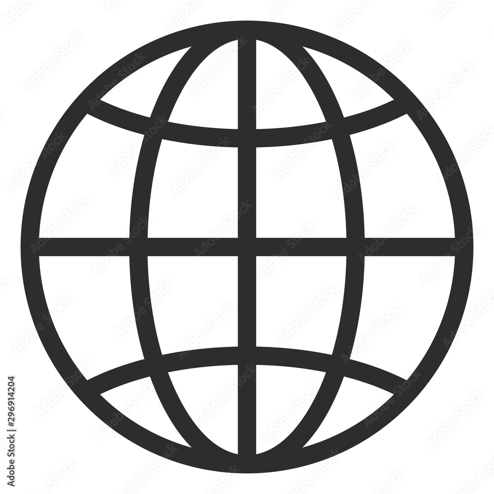 Wall mural simple line globe icon