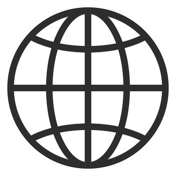 Simple line globe icon