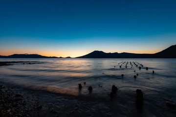 sunset on lake