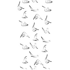 Pilates Poses  Seamless Vector  Pattern Border