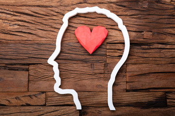 Heart Inside Head Silhouette