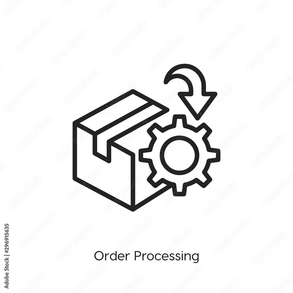 Poster order processing icon. order processing icon vector. linear style sign for mobile concept and web de