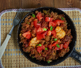 Beef  Cauliflower Rice Mexican Casserole