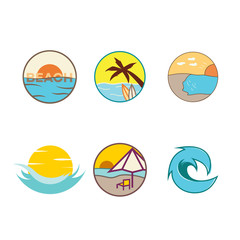Vector of beach logo simple set 1
