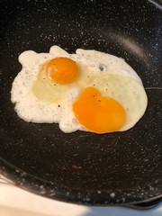 fried egg in a pan