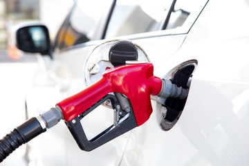 Car refueling on the petrol station 