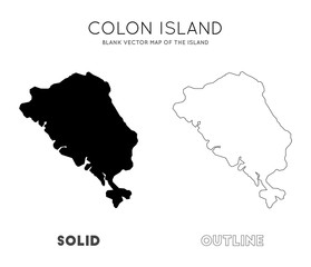 Colon Island map. Blank vector map of the Island. Borders of Colon Island for your infographic. Vector illustration.